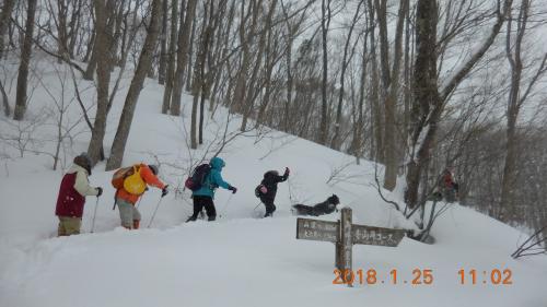 雪の北群馬、秘湯を巡る　３．　スノーシューハイキング体験、あとは金田屋でゆっくり