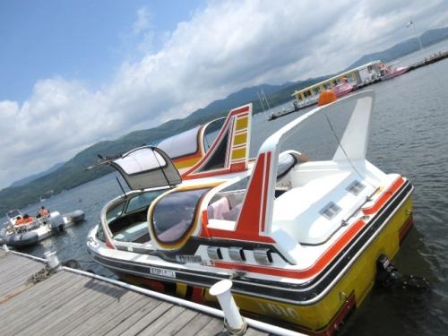 ワンコと山中湖。モーターボート、白鳥に餌やり、マリオット山中湖のペット和室
