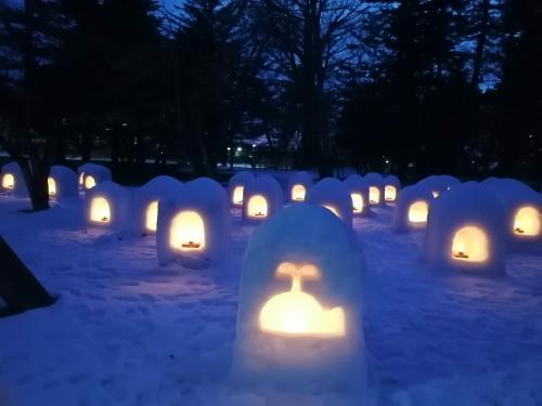 ’２４　青森秋田冬のお祭り旅４　弘前城雪燈籠まつり①（追手門～ミニカマクラ～本丸天守～弘前雪明かり～津軽錦絵大回廊）