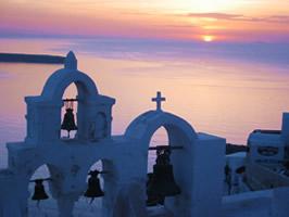 忘れることのできないエーゲ海の夕日