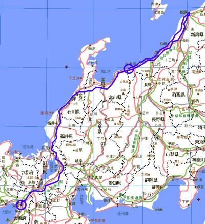 ≪国内逃走２≫→北信越…１日目大阪～新潟～親不知