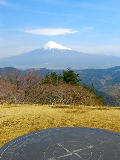 浜石岳頂で富士山に対峙して　☆　笠雲は雨の予兆・・？