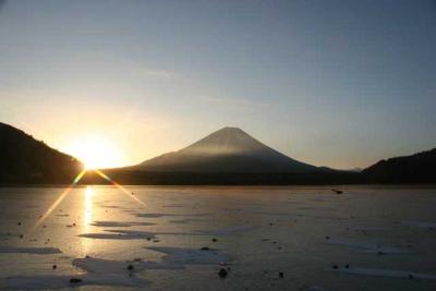 精進湖からの富士山