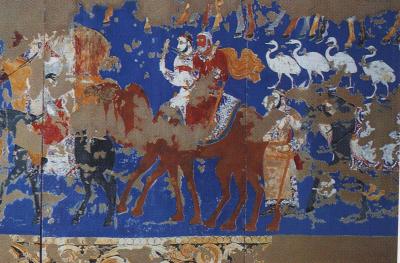 ペンディケント遺跡のソグド人の壁画