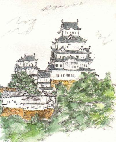 姫路城・日を浴びる