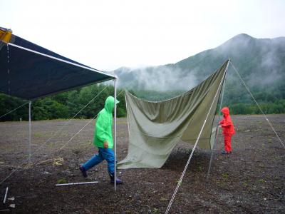 雨の乗鞍キャンプ