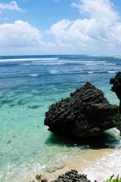 魅惑的な珊瑚礁　　青い海　　バリ島