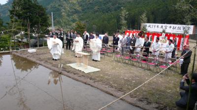 献上米の種を蒔く祭事in雲仙・千々石棚田