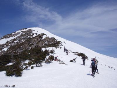 尾瀬　至仏山での山スキー