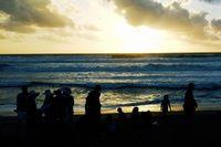 常夏のビーチの夕暮れ　　バリ島