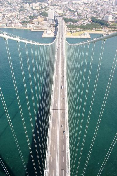 明石海峡大橋の高さ300ｍの塔頂に登ろうツアー