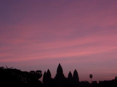 カンボジア　シェムリアップの旅-1 アンコールワットの日の出