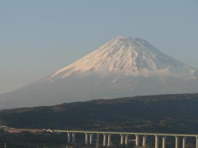 三島付近から夕方の富士山を望む