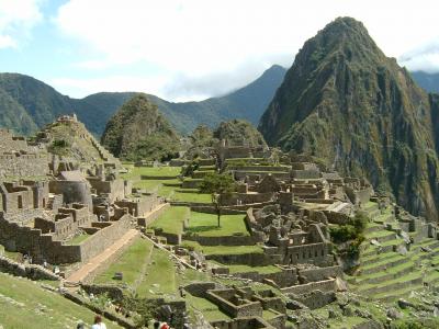南米ペルーのマチュピチュ遺跡訪問．