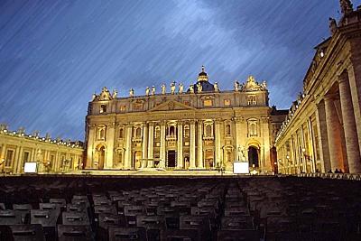 夜のサン・ピエトロ大聖堂