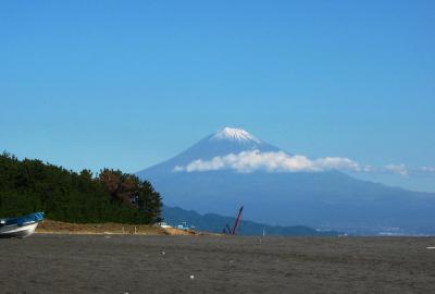 2002秋、三保の松原と富士山,三保の松原からの富士山眺望、羽衣の松、波打ち際の光景