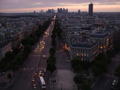 凱旋門の上からの夜景。(21時半~)