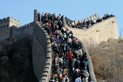 2008秋、中国旅行記15(6/37)：11月16日(3)：北京郊外、大混雑の万里の長城