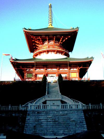 成田山新勝寺*平和大塔の祈りは　☆2008年最後の日を浴びて