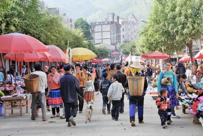 雲南省南部一人旅(2008年3回目)　その 12　老猛の日曜市観光後緑春へ
