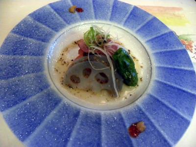 ０３．梅雨の中休みの山中湖旅行　エクシブ山中湖 日本料理 花木鳥の夕食　アミューズメント ジョイ　夕食の後はジャグジーを楽しみました