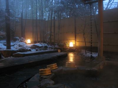 深々と降り積もる雪を見つつ、関西の奥座敷・有馬温泉で寛いで