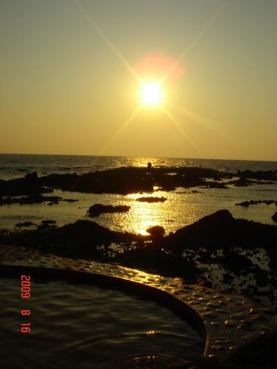 夕日が素晴らしい 不老不死温泉