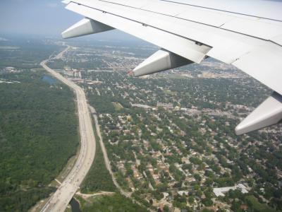 飛行機からの景色：シカゴオヘア空港