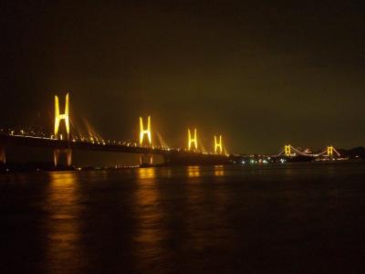 瀬戸大橋の夜景　与島PA