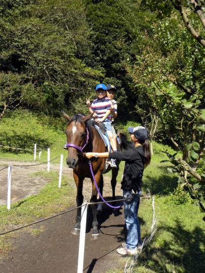 １１．秋の３連休のエクシブ伊豆３連泊　伊豆バイオパーク その３　乗馬体験　あひるレース　パターゴルフと打ち放し　誓いの回廊