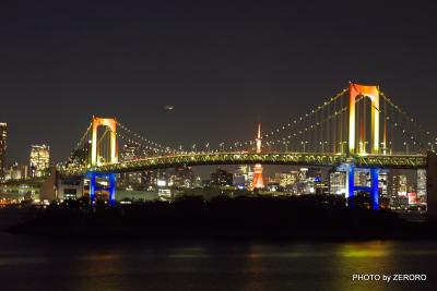 夜景　お台場からレインボーブリッジ