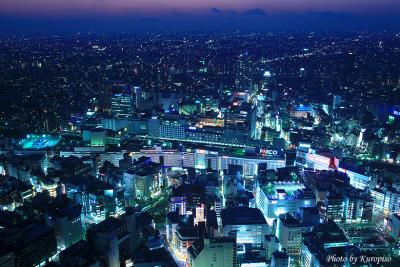 「日本の夜景１００選」　池袋サンシャイン６０、展望台からの夜景　と　父親の威厳　/　東京都豊島区