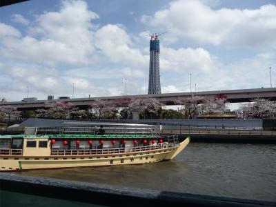 水上バスでお花見・・JALシティ田町・・