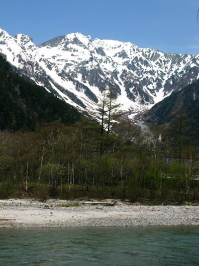 上高地-1　河童橋周辺は絶景ポイント　☆快晴温暖な日和で