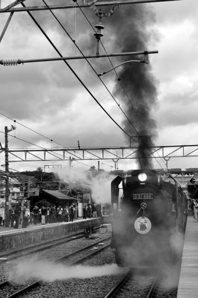 ＳＬの旅シリーズ第5回目,　山梨県甲府駅 - 小淵沢駅間を走る [SLやまなし  "D51 498号機"  」　と [DLやまなし　”DE10 形1698号機 "」