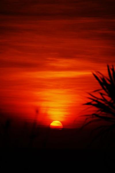 7月２１日　バトゥブリング海岸の夕焼け空　in バリ島