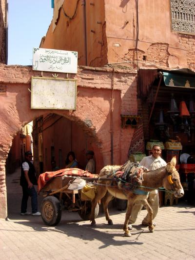 モロッコはマラケッシュの旧市街（メディナ）に住む人々の生活風景