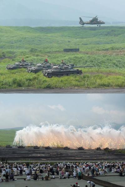 戦車砲の爆音、爆風を体感できる　富士総合火力演習（総合予行）　今年の主役は10式戦車 