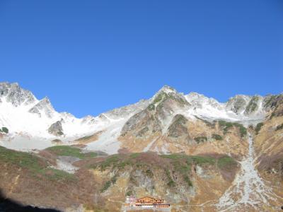 秋の北アルプス2009～晩秋の涸沢カールにオリオン座流星群が流れる