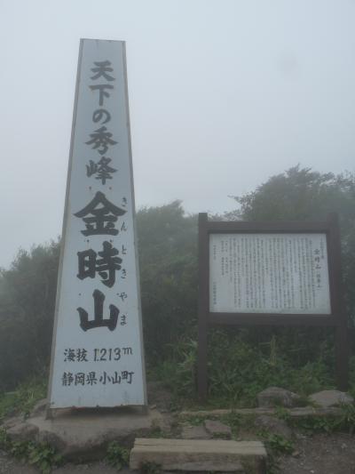 ３度目の金時山、登山　遅い時間でガスの中