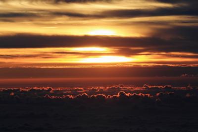 　上空１００００ｍで遭遇した素敵なサンセット　「伊丹空港⇒青森空港」