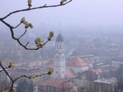 久々のヨーロッパ　お天気が重たいリュブリャナ