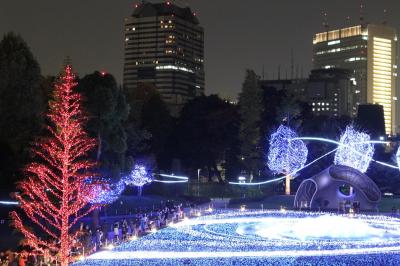 東京ミッドタウンと六本木ヒルズのイルミネーション