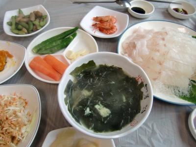 釜山でサムギョプサル＆お刺身（フェ）＆アワビ粥＆デジクッパ＆ホットクを食べたぞぅ♪