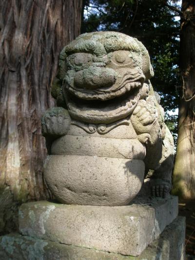 梶並神社でひょうたん鯰のような狛犬に再会後粟倉温泉湯ートピア黄金泉で浮世の垢を落とす