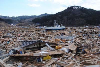 震災にあった陸前高田  がんばれ！