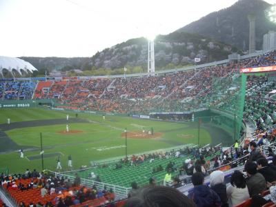 釜山でホームステイと野球観戦