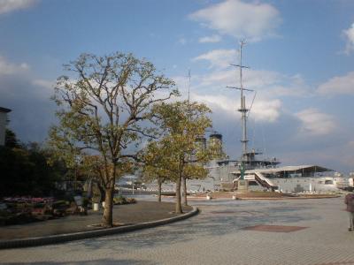 三笠公園と軍艦