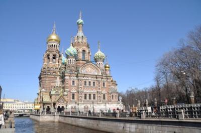 ロシアの華麗な街サンクトペテルブルグのネフスキー大通り辺り。