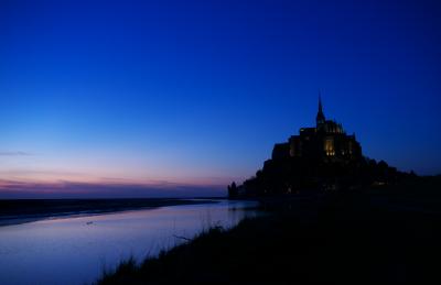 モンサンミッシェルの夕景